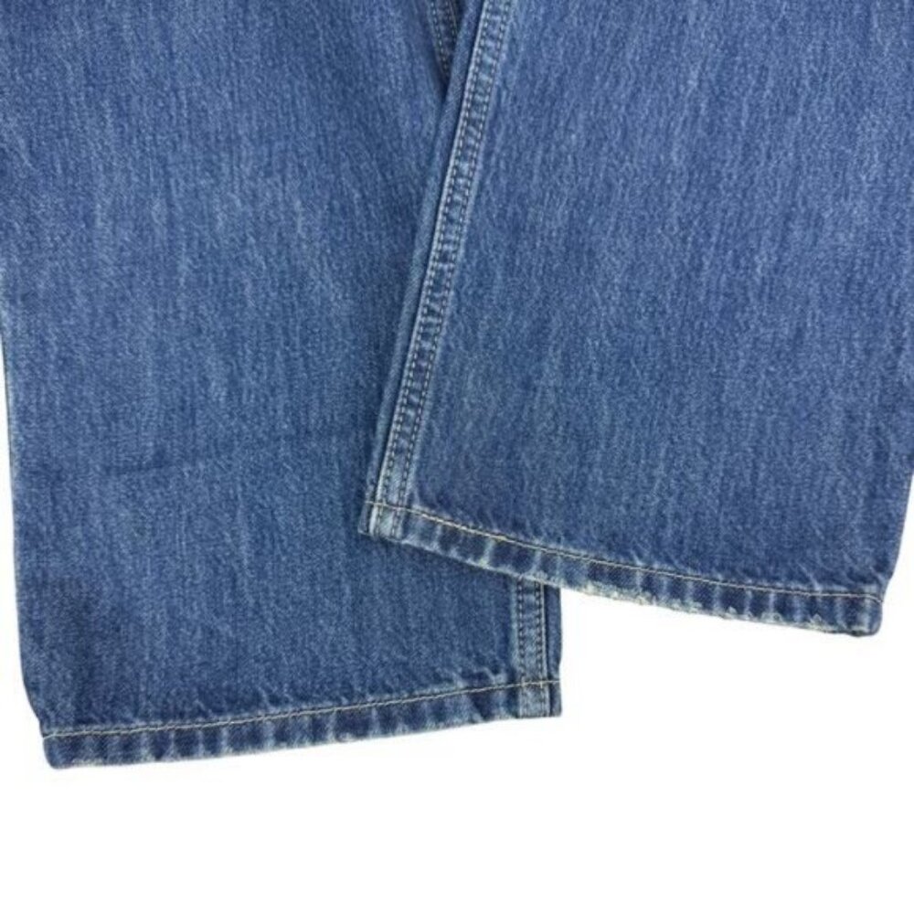 Levi's Low Pro Breathe Out Medium Wash Ripped Knee Straight Jeans Size 25 - Picture 8 of 8